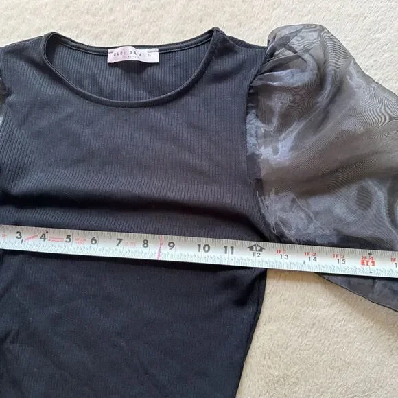 5 for $40 Blue Blush Bodysuit Top Blouse Shirt Size S Black - Picture 5 of 6